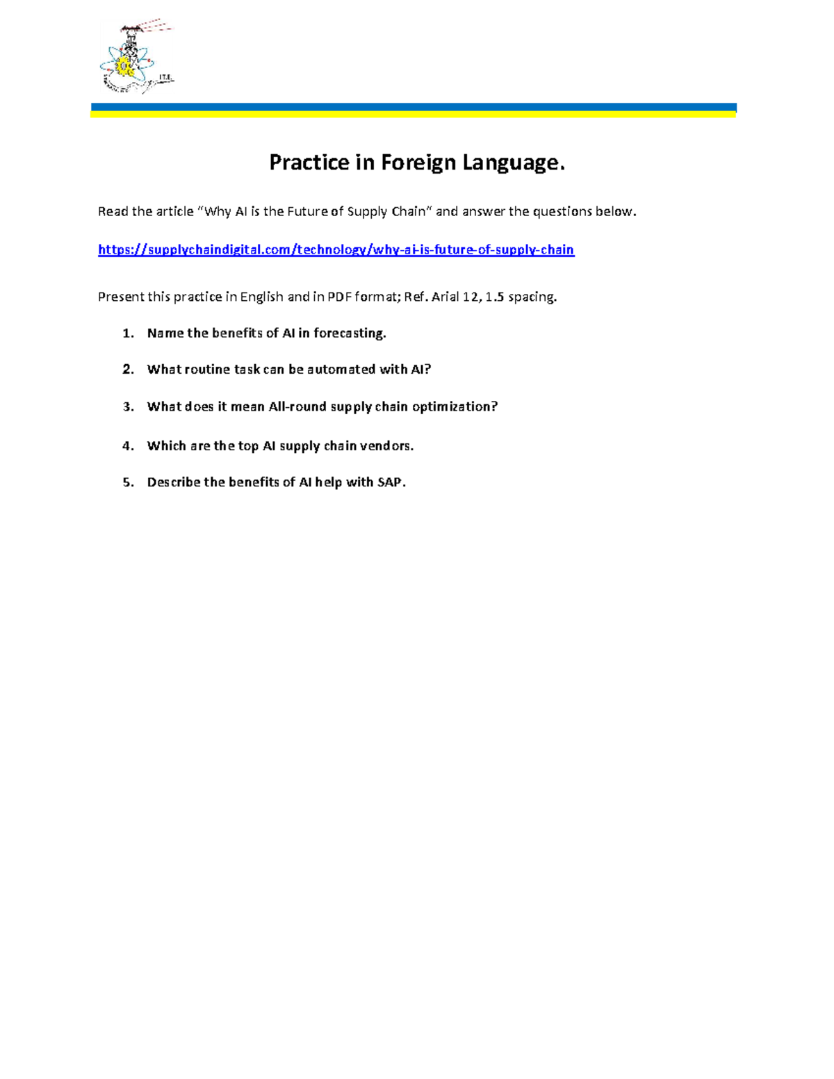 01-Practice in Foreign Language - Read the article “Why AI is the ...