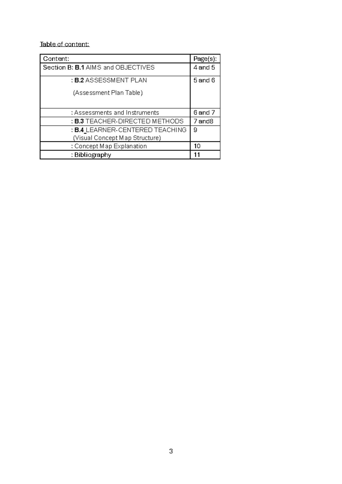OPV (TMD) Assignment: Section B - Aims, Objectives, and Assessment Plan ...