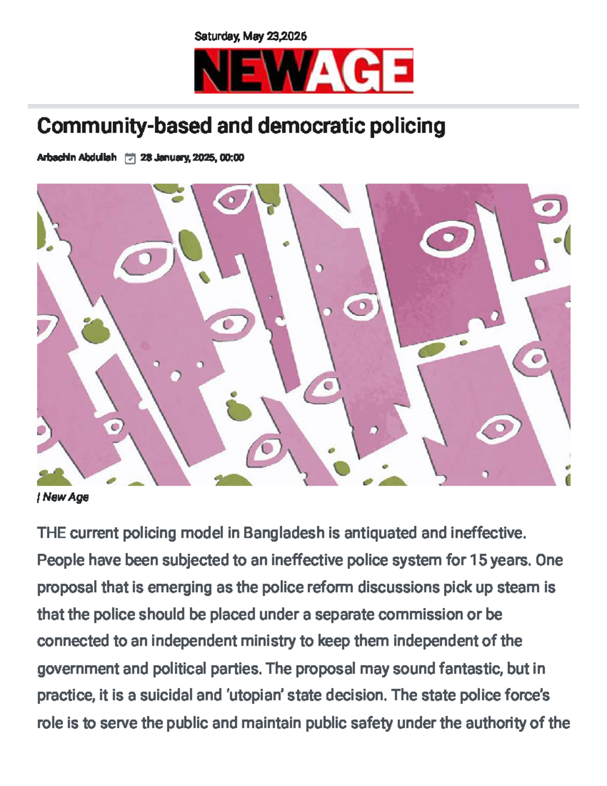 New Age: Community-Based and Democratic Policing Insights - Studocu