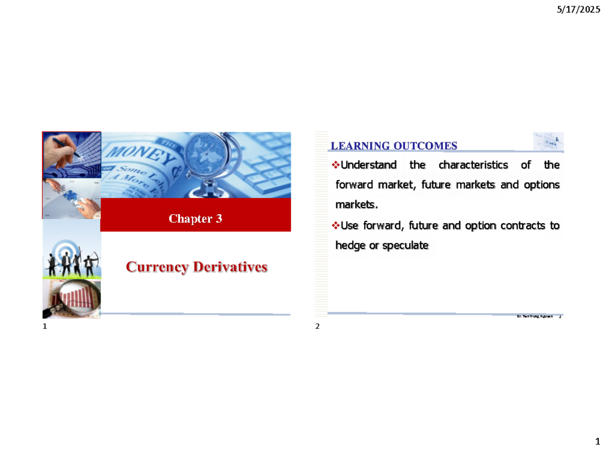 Chapter 3: Currency Derivatives - Forward, Futures, and Options Markets ...