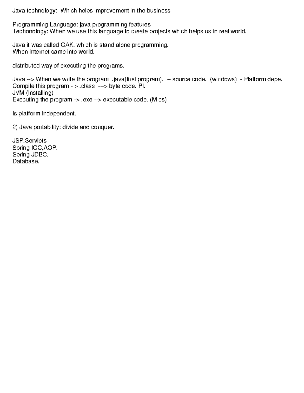Java Features - Full stack java internship course material - Java ...