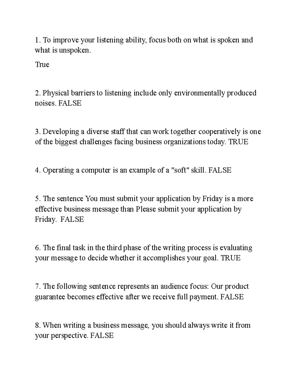 Tai Chinh: Effective Communication & Listening Skills in Business - Studocu