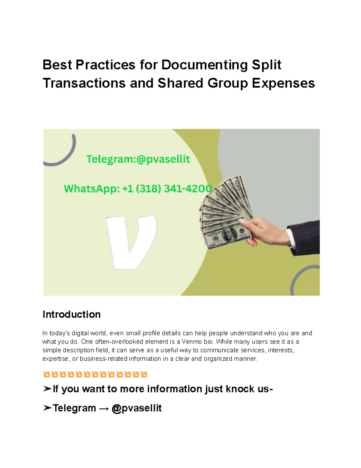 Best Practices for Documenting Split Transactions & Group Expenses ...