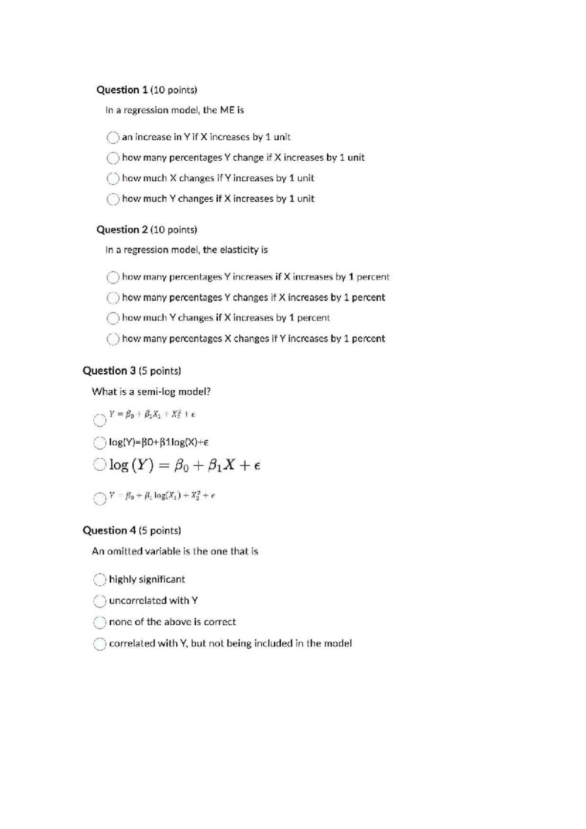 Econometrics (ECO 301) Final Exam Questions - 1 to 5 - Studocu