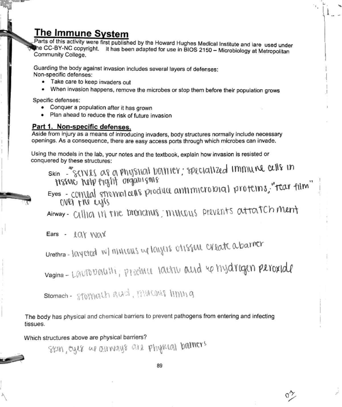 BIOS 2150 Lecture Notes: Understanding the Immune System - Studocu