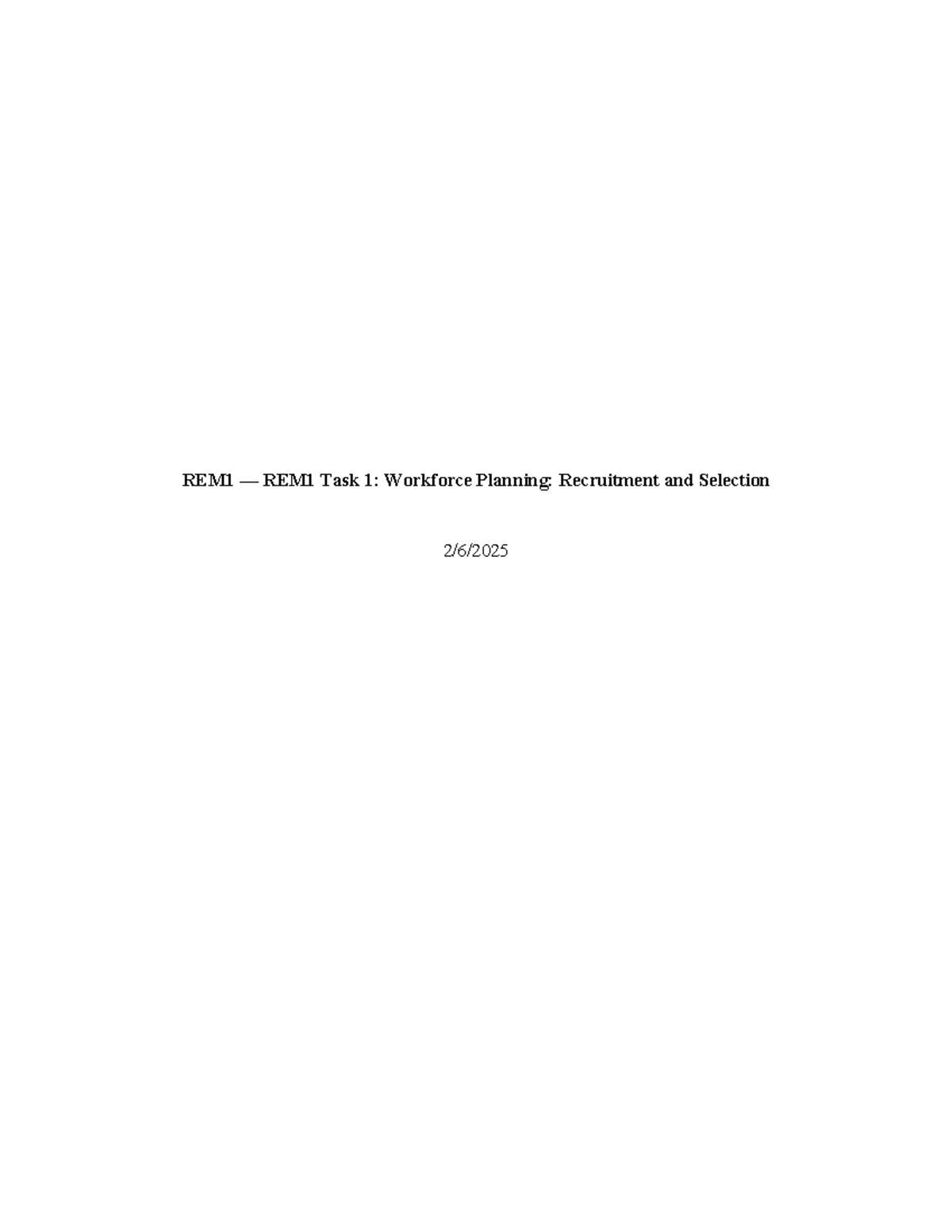 REM1 Task 1: Workforce Planning in Firefighter Recruitment & Selection ...