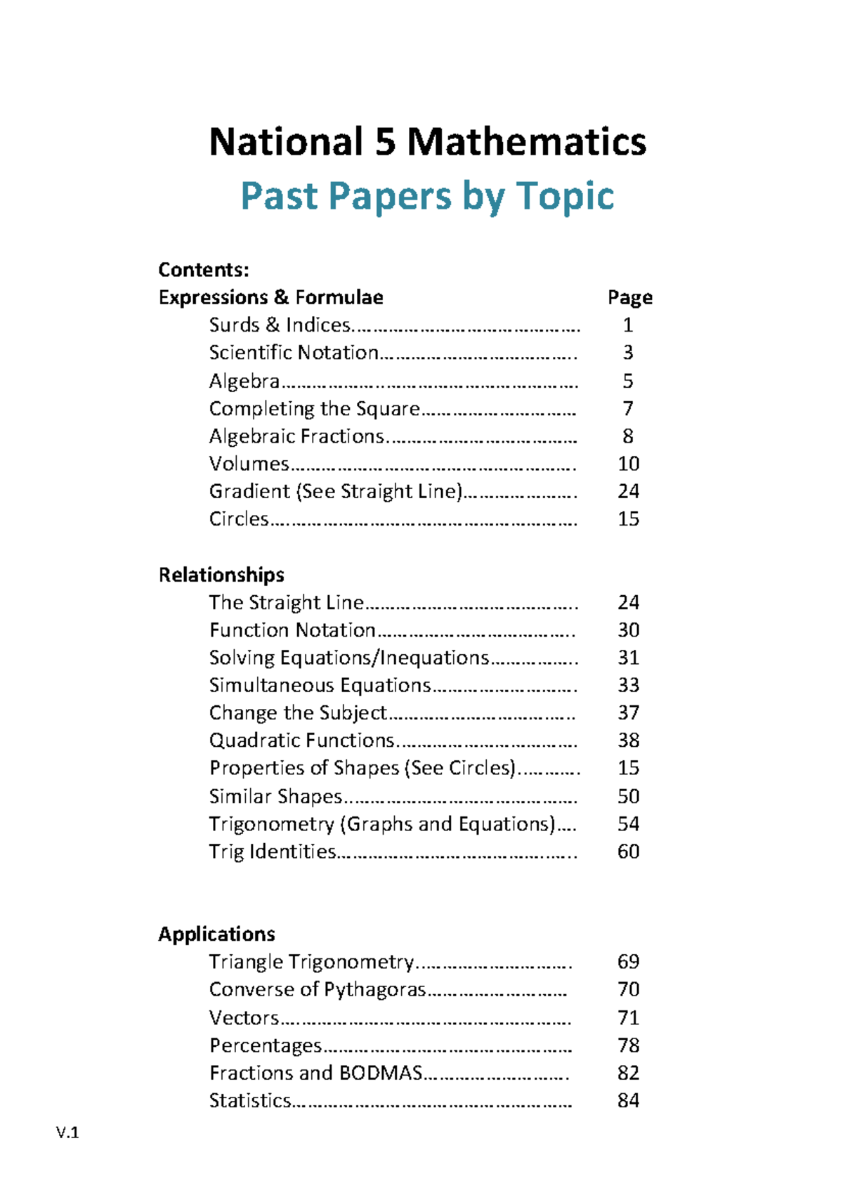 National 5 Maths Past Papers: Expressions, Algebra & Geometry - Studocu