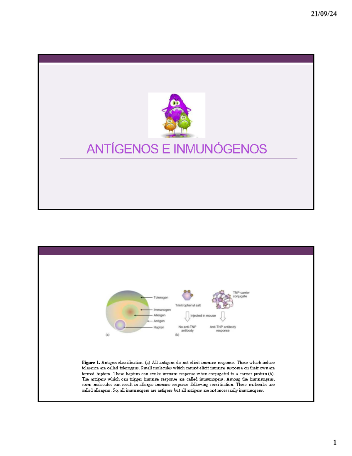 3- ANTÍ Genos 3 - ANTÍGENOS)E)INMUNÓGENOS Figure 1. Antigen ...