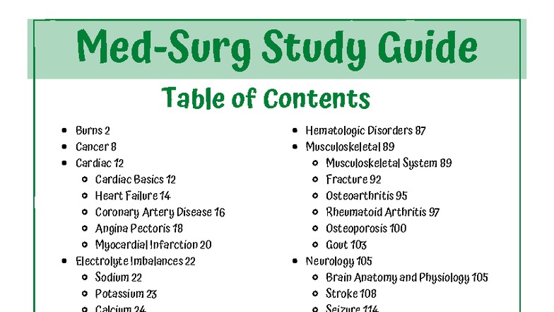 Med Surg Bundle Study Guide: Key Concepts & Disorders - Studocu