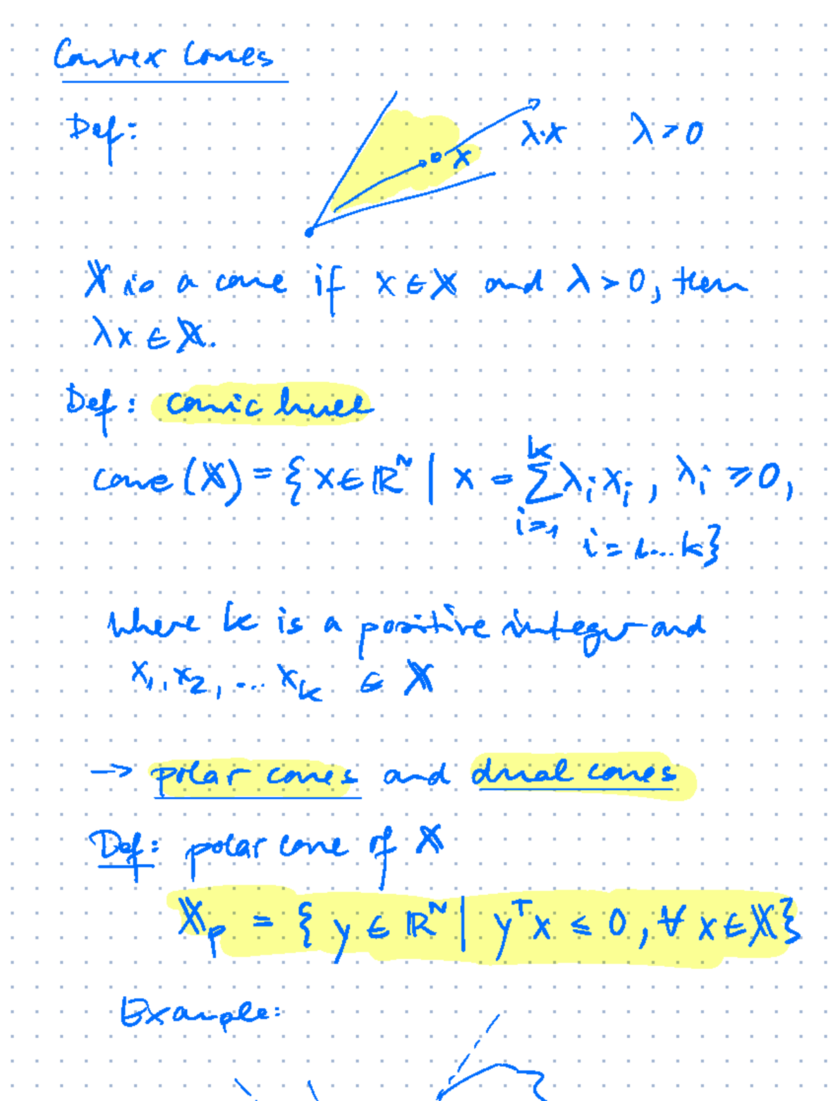 Convex Cones and Functions: Lecture Notes (MATH 2025) - Studocu