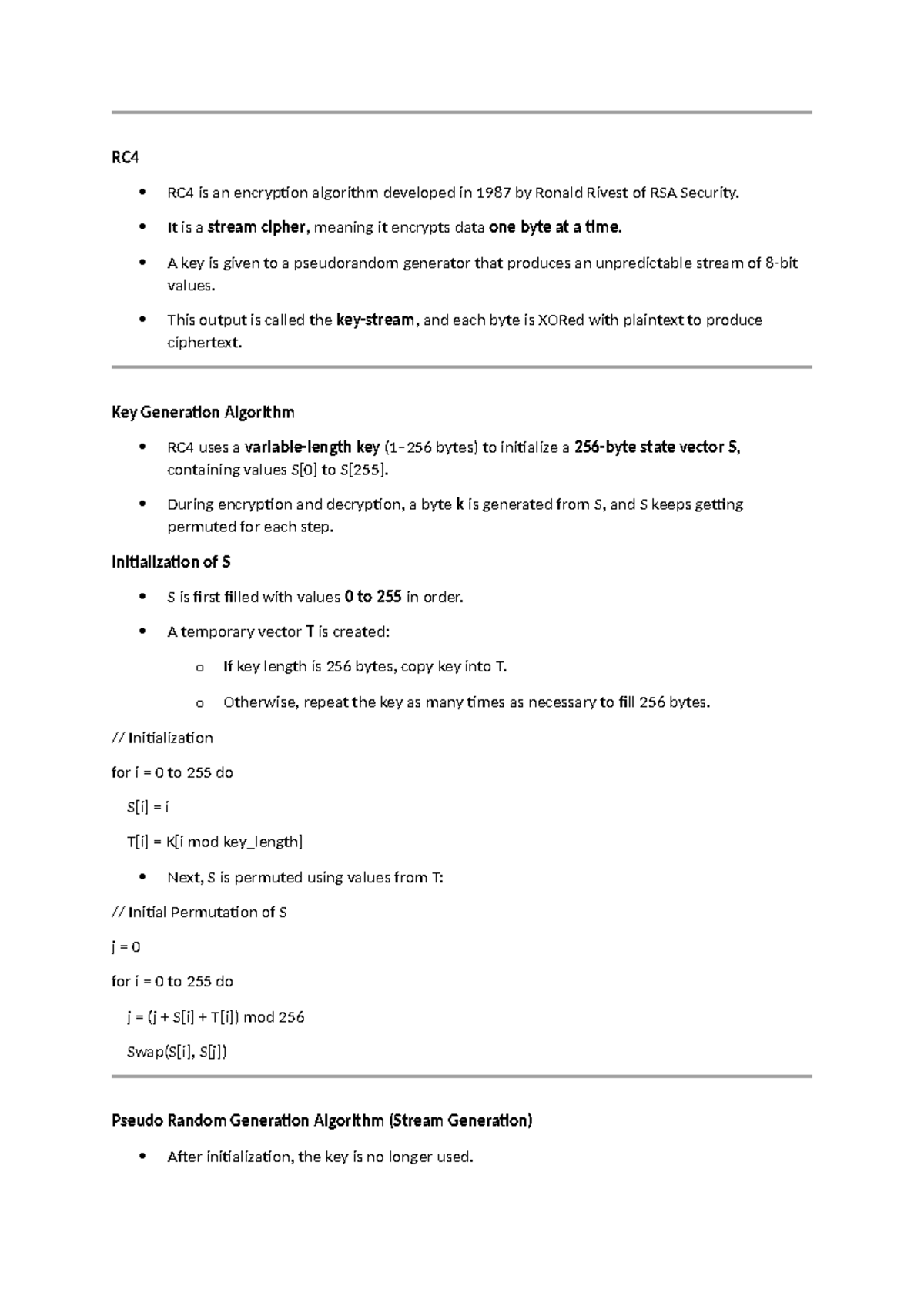 RC4 Algorithm Overview - Cybersecurity Insights - Studocu