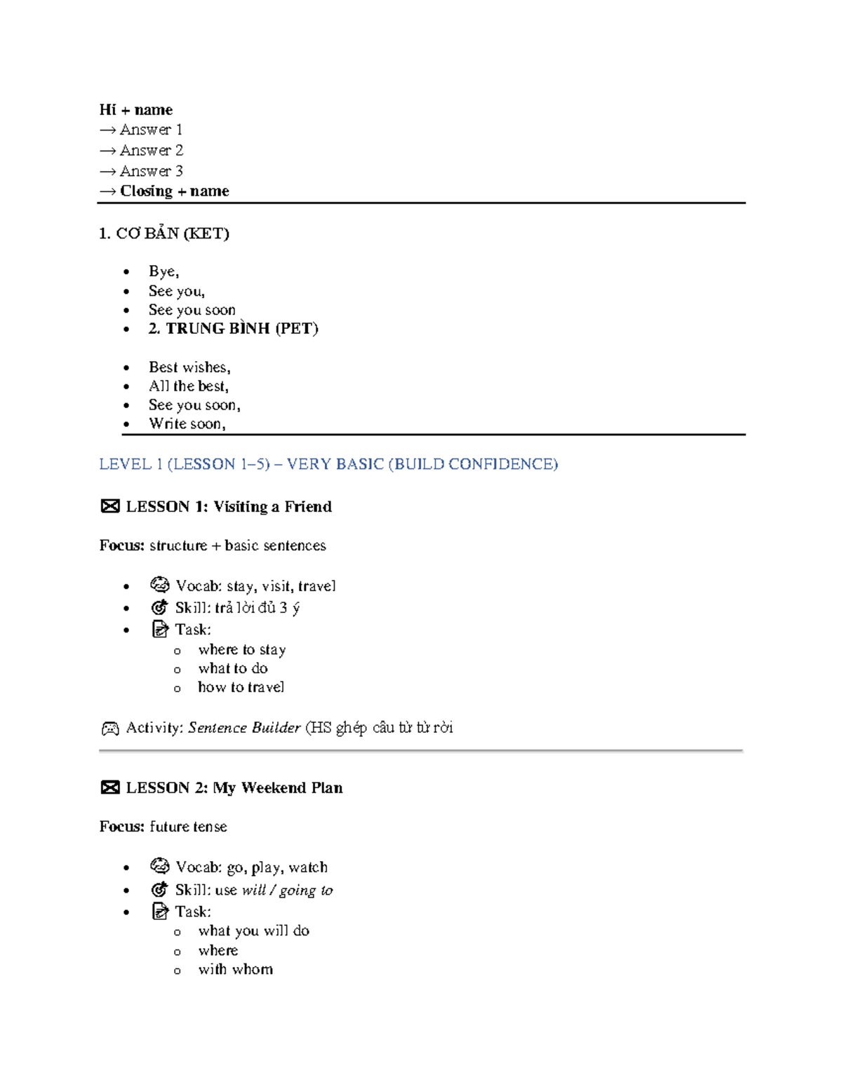 KET & PET Email Writing Guide: Basic to Intermediate Skills - Studocu