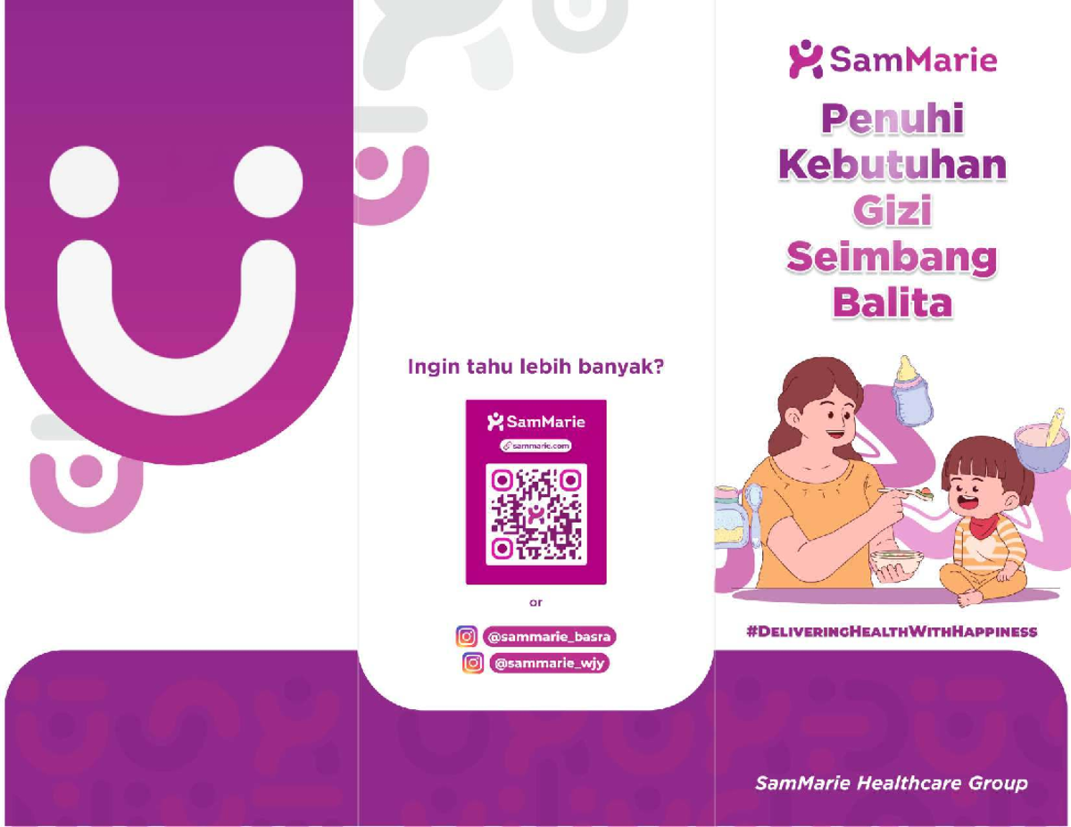 Leaflet Gizi Seimbang untuk Balita - SamMarie Healthcare Group - Studocu