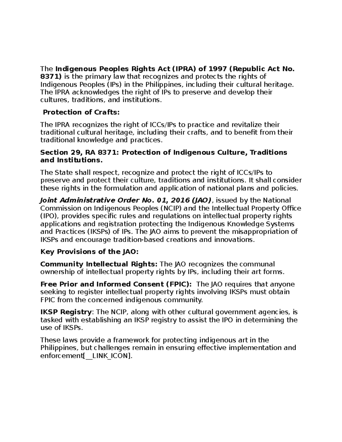IPRA & Intellectual Property Rights: Protecting Indigenous Heritage ...