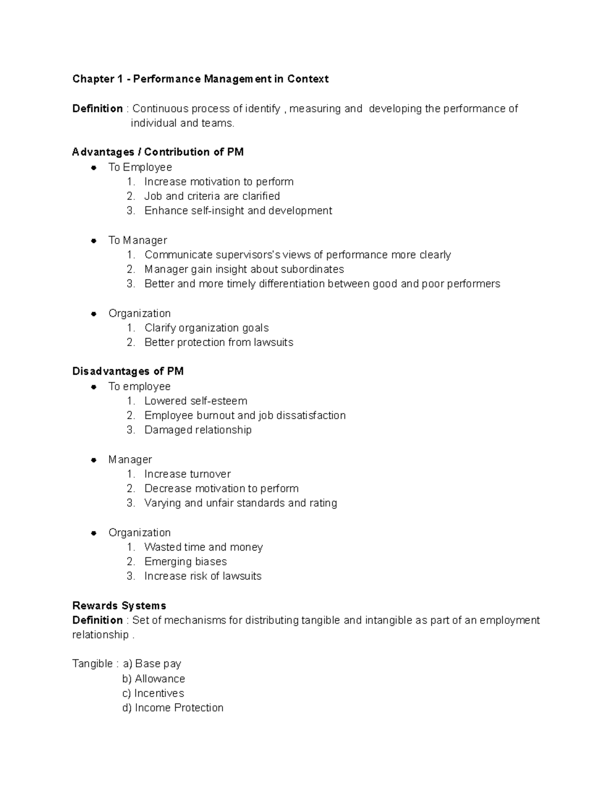 PM 101 Final Exam Review: Performance Management Concepts and Practices ...