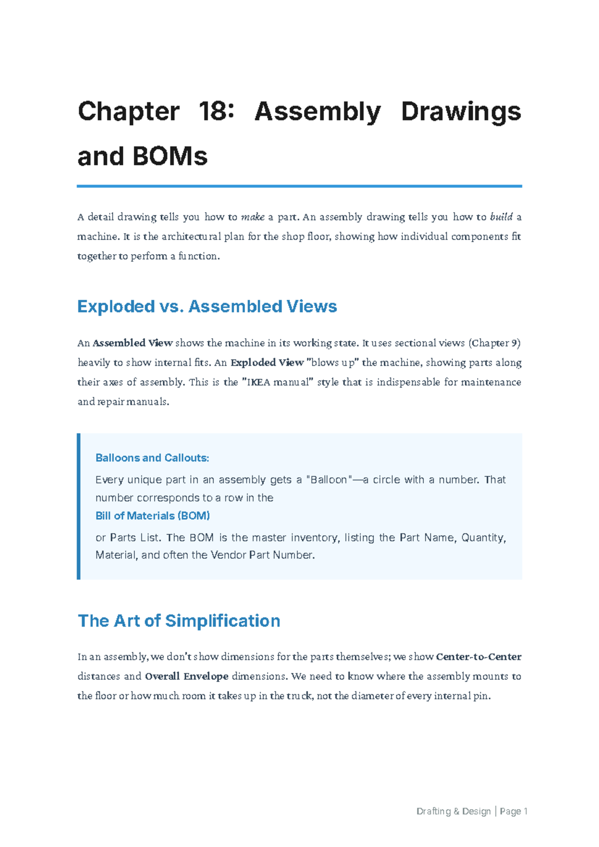 Chapter 18: Assembly Drawings & BOMs Explained - Studocu