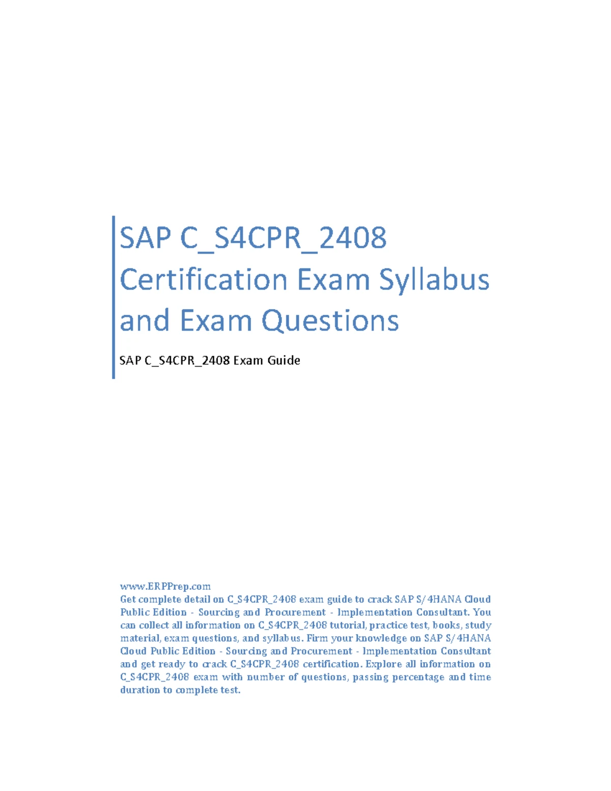 Comprehensive Study Guide for SAP C_THR83_2411 Certification Exam - Studocu