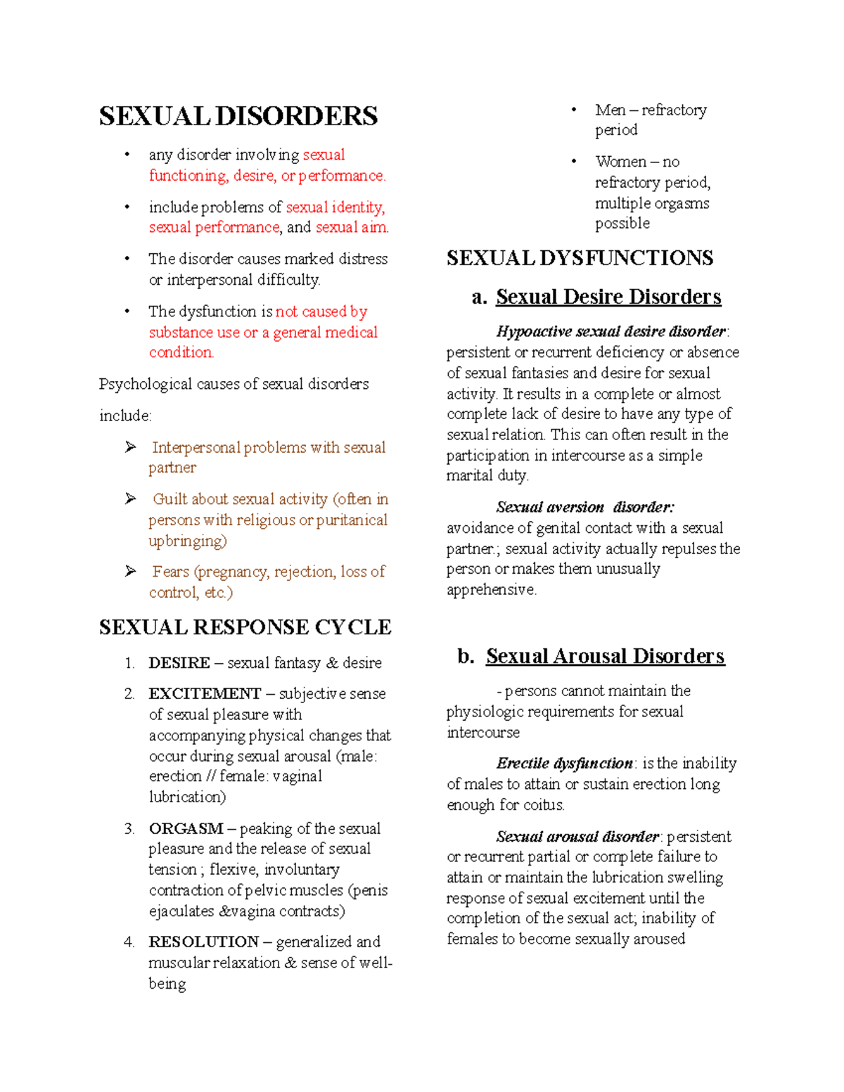 Psychiatric-Mental Health Nursing: Focus on Sexual Disorders - Studocu