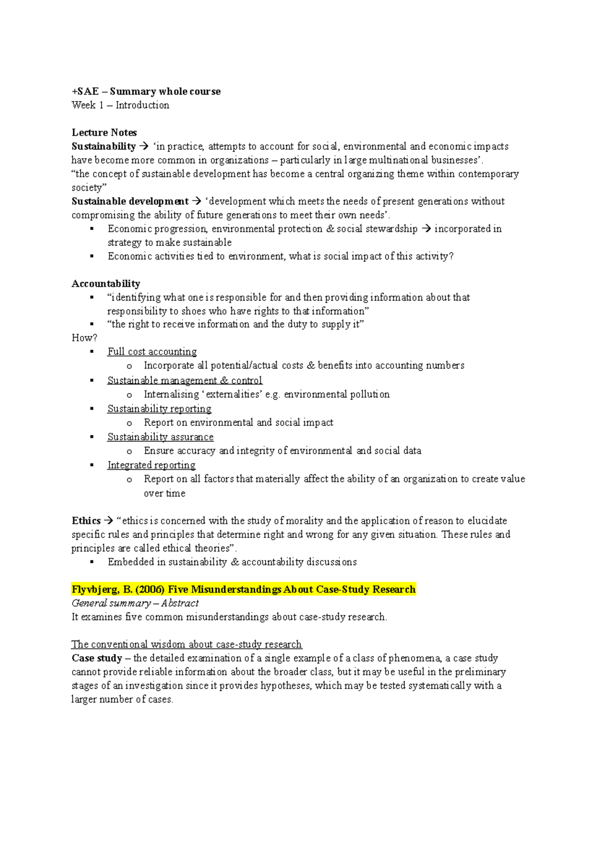 SAE 2023 - Comprehensive Summary of Sustainability Accounting & Ethics ...