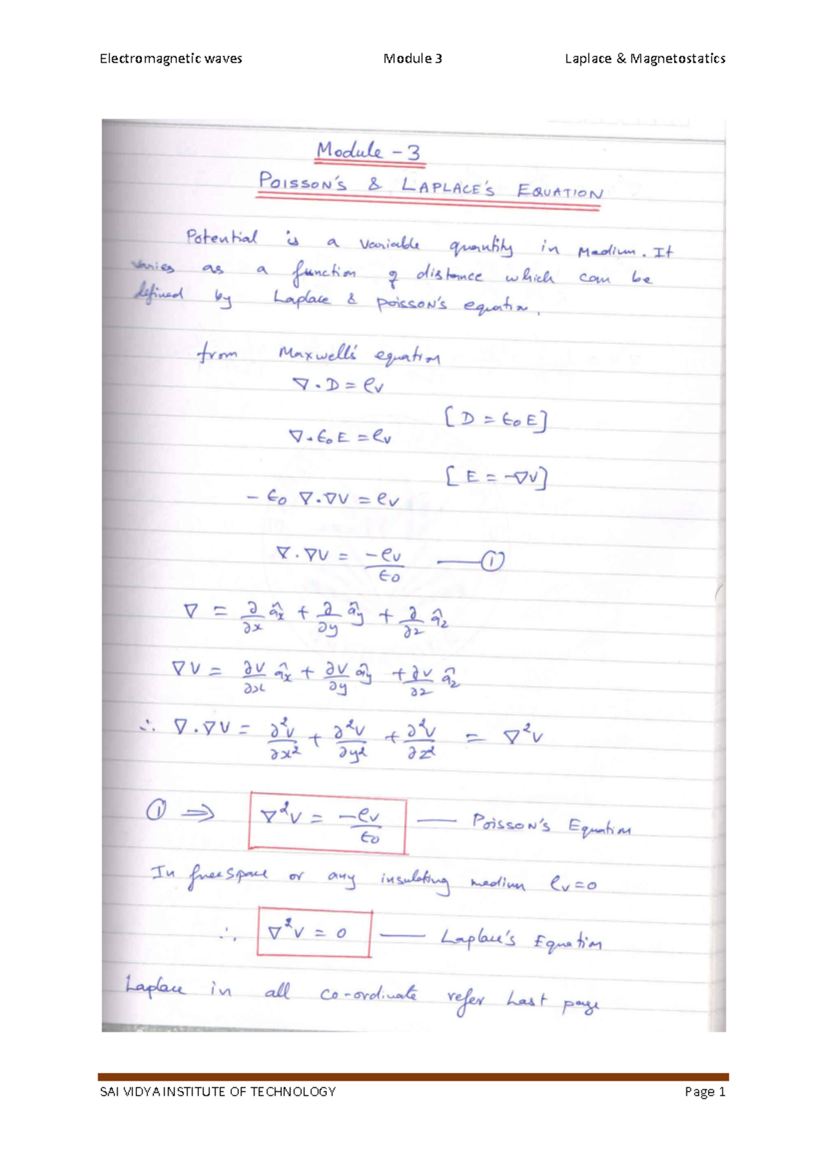 EEM Module 3 - Complete Lecture notes on Electromagnetic Waves (21EC54 ...