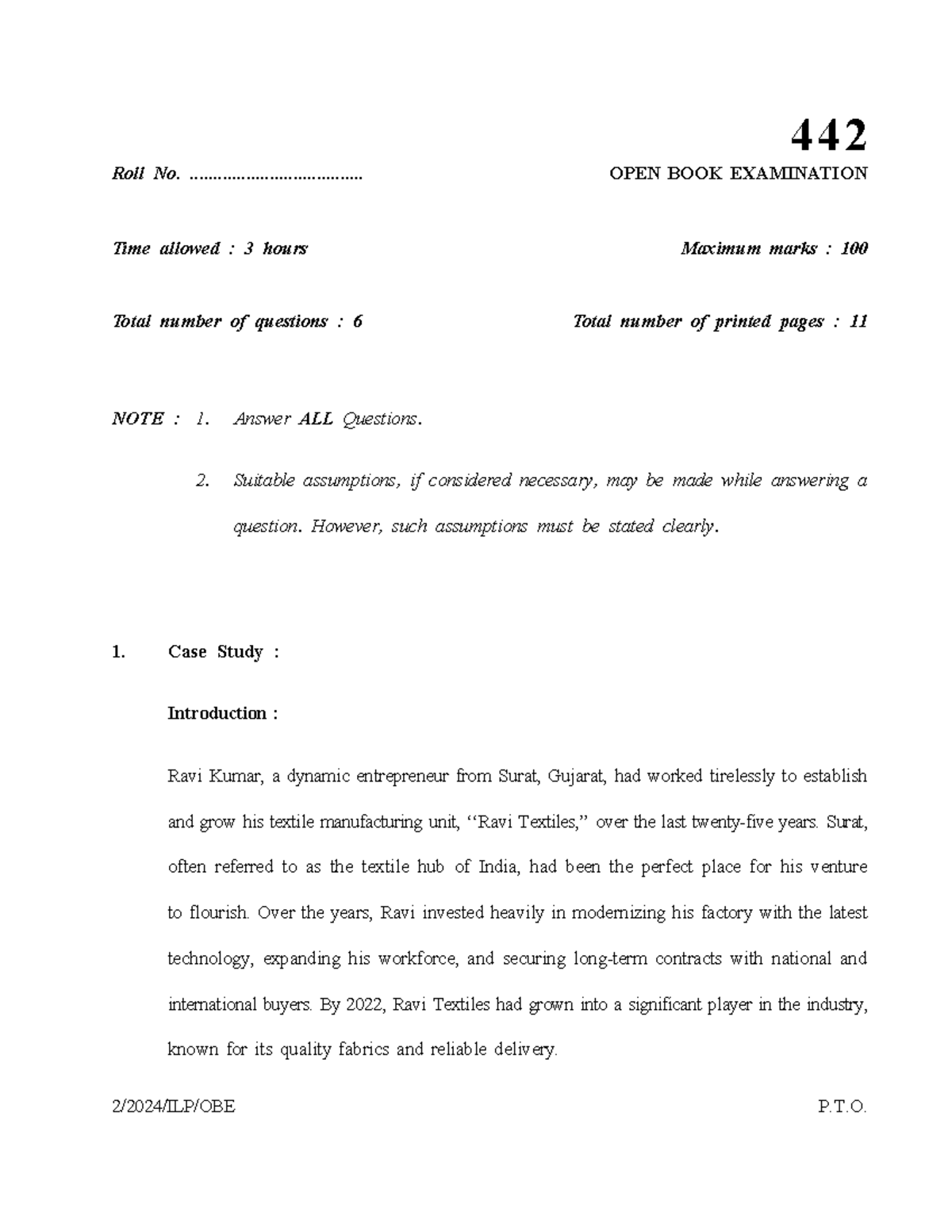 442: Case Study on Consequential Loss Insurance and Risk Management ...
