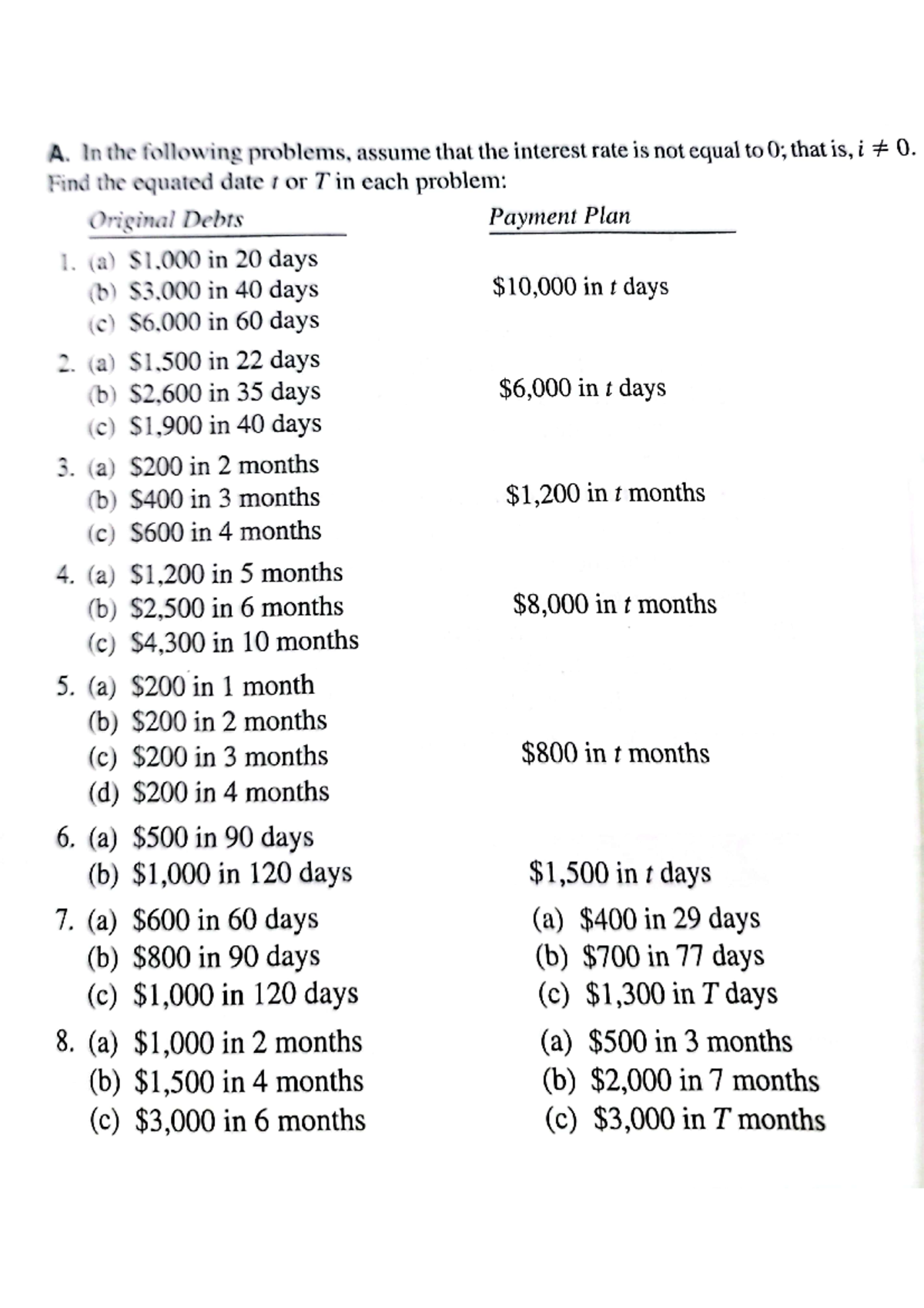 Week5-B- HW - Math - A. In the following problems, assume that the ...