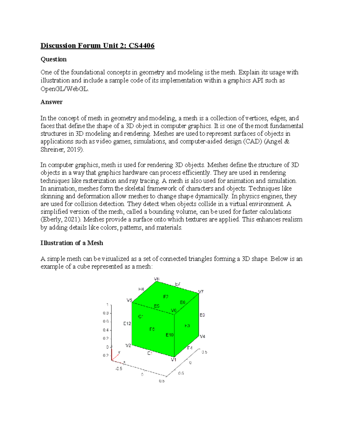 Discussion Forum Unit 2 Computer Graphics - Discussion Forum Unit 2: CS ...