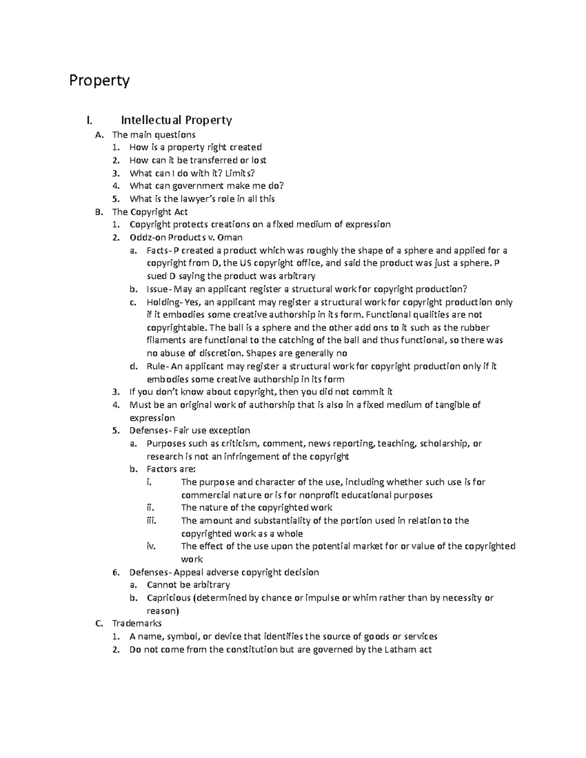 Intellectual Property Rights Overview: Key Concepts and Cases - Studocu