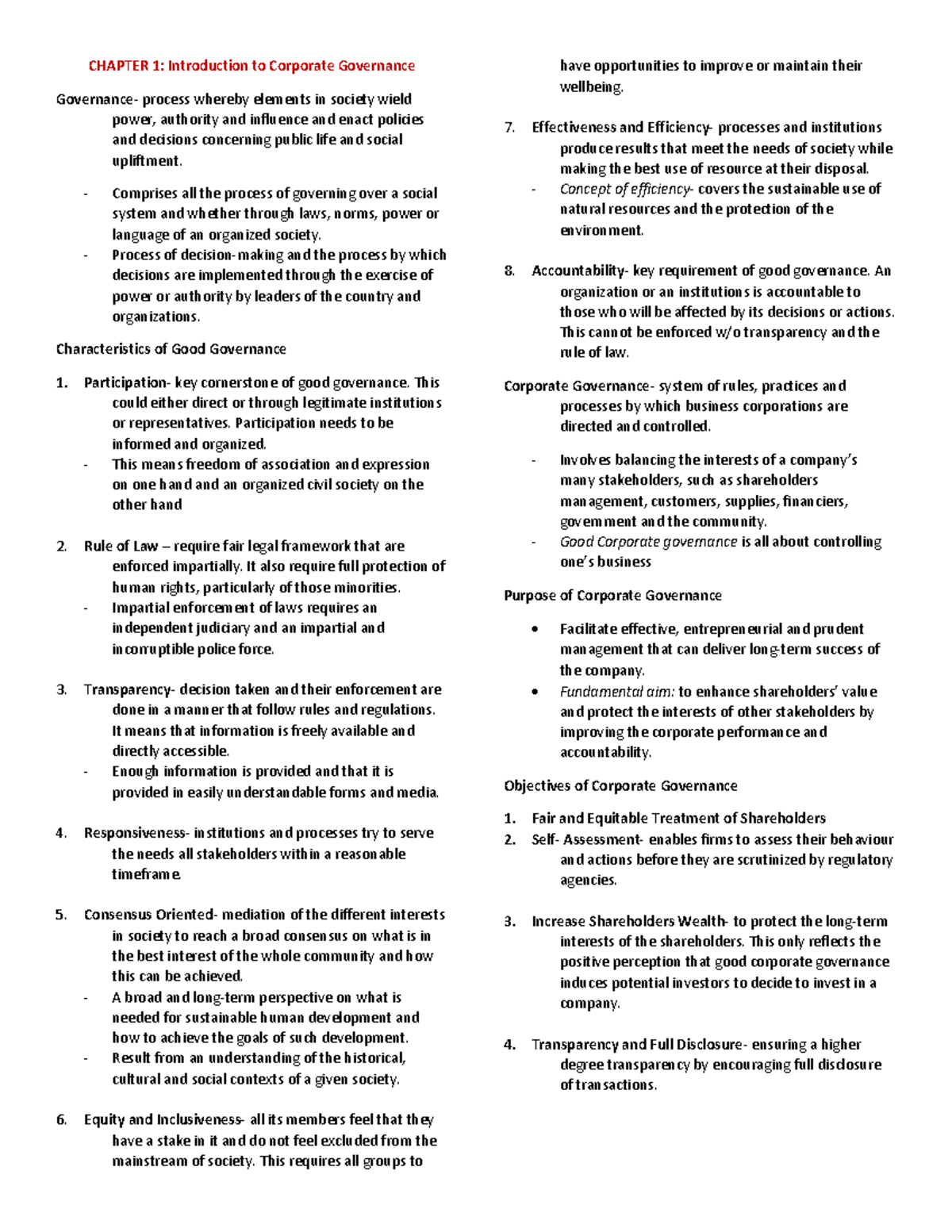 Governance Chapter 1 Amp 2 Compress Chapter 1 Introduction To