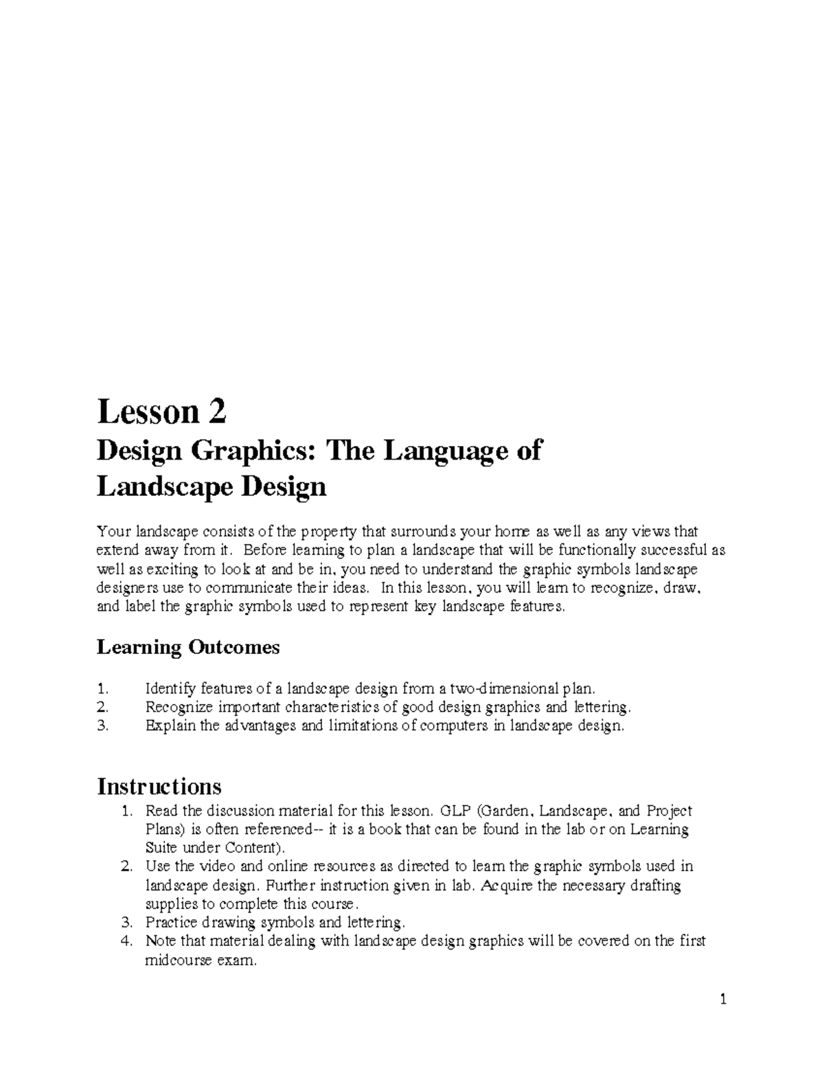 PWS 103: Lesson 2 - Understanding Design Graphics in Landscape Design ...
