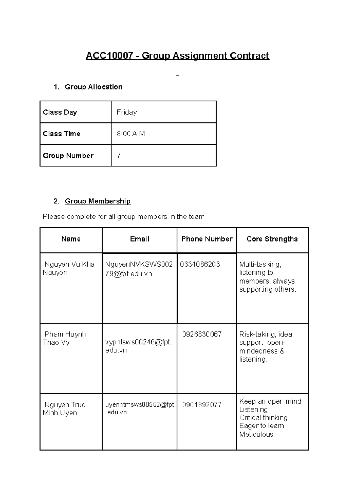 ACC10007 - Group Assignment Contract Overview and Guidelines - Studocu