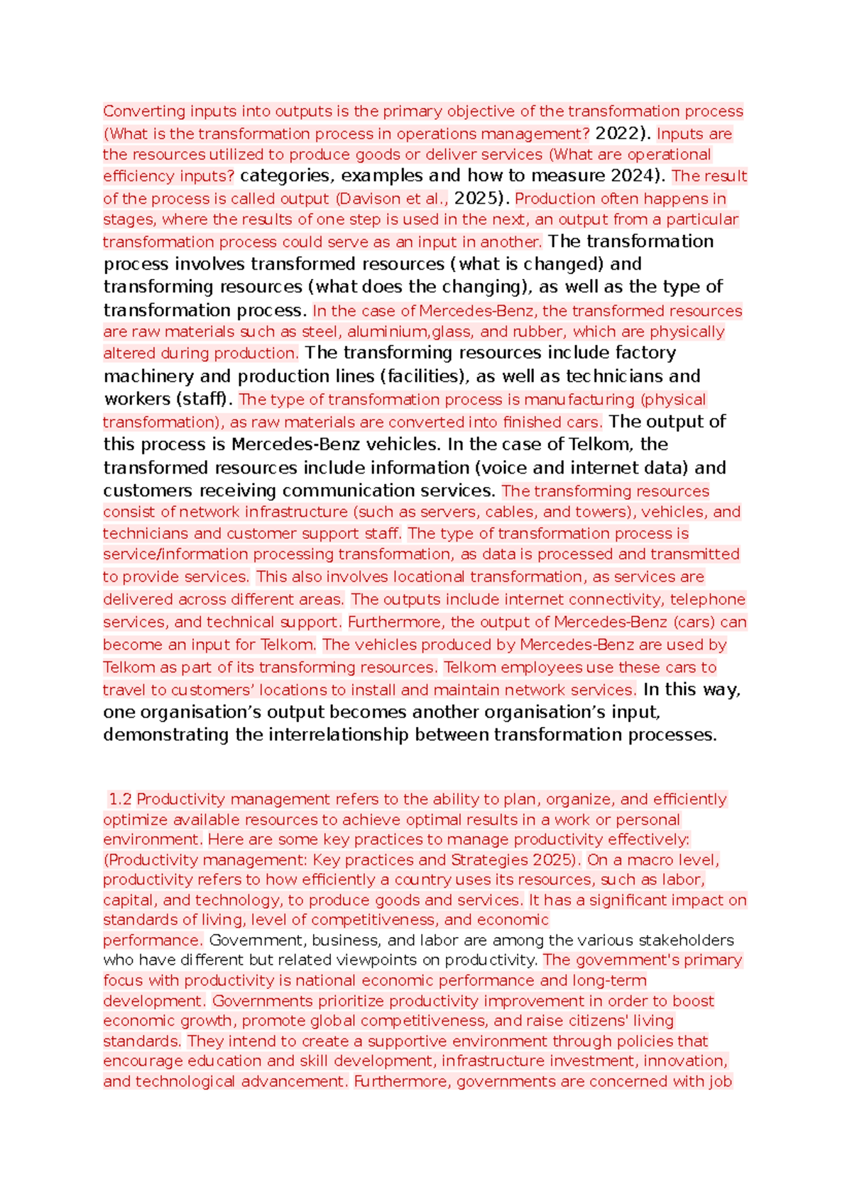 Transformation Process in Operations Management: Inputs to Outputs ...