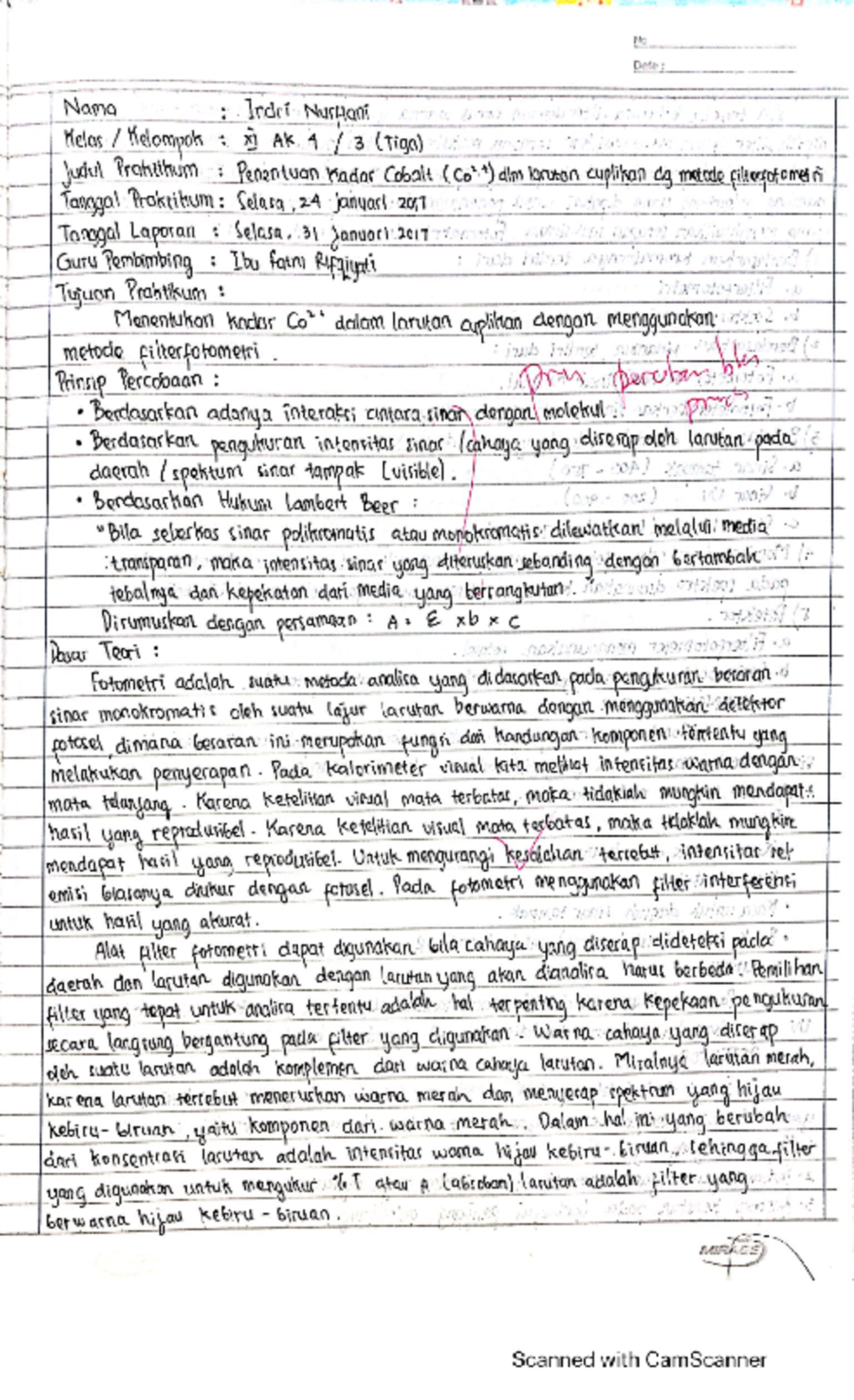 Penentuan Kadar Cobalt metode filterfotometri - Document Preview