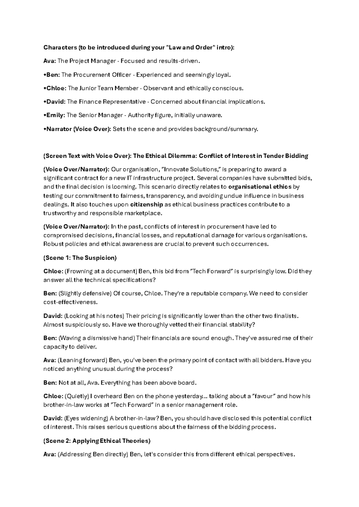 Conflict of Interest: Ethical Dilemma in Tender Bidding (Case Study ...