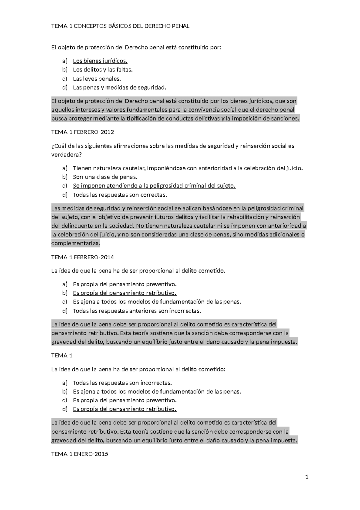 TEMA 1 - Conceptos Básicos del Derecho Penal: Bienes, Medidas y Teorías ...