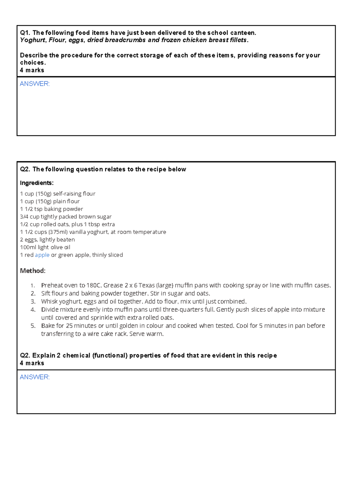 11 Food Tech Prelim Revision: Storage, Recipes, and Nutritional ...