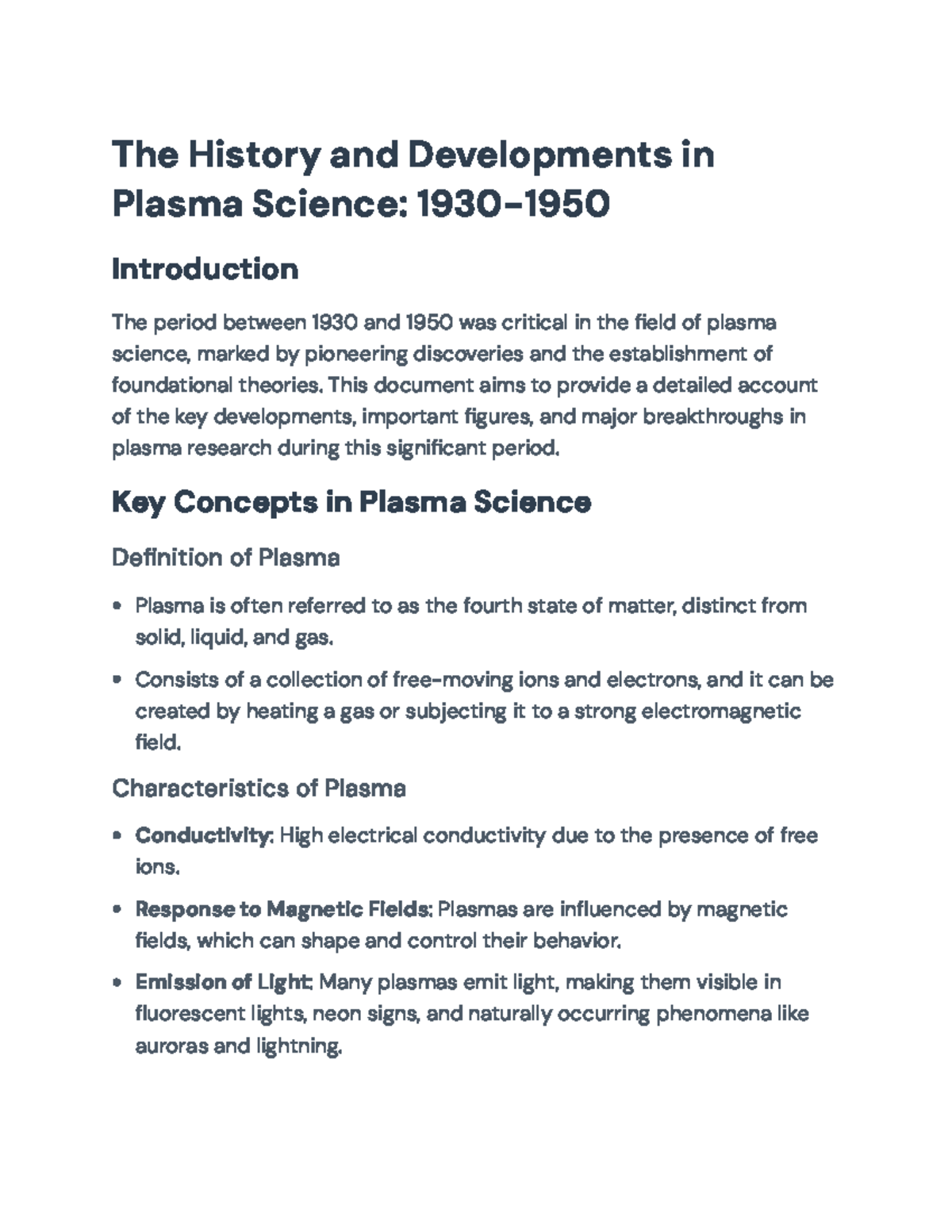 The History and Developments in Plasma Science (1930-1950) - The ...