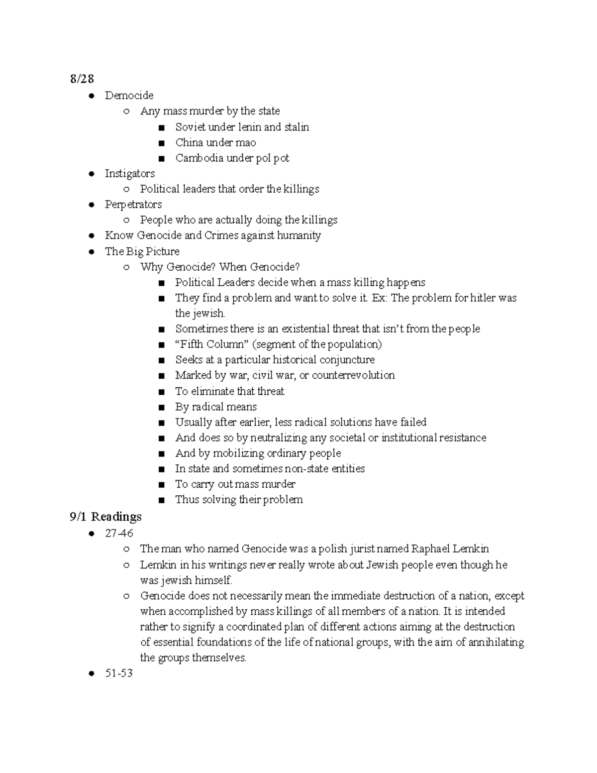 Genocide Studies: Core Concepts and Historical Contexts (Course Code ...