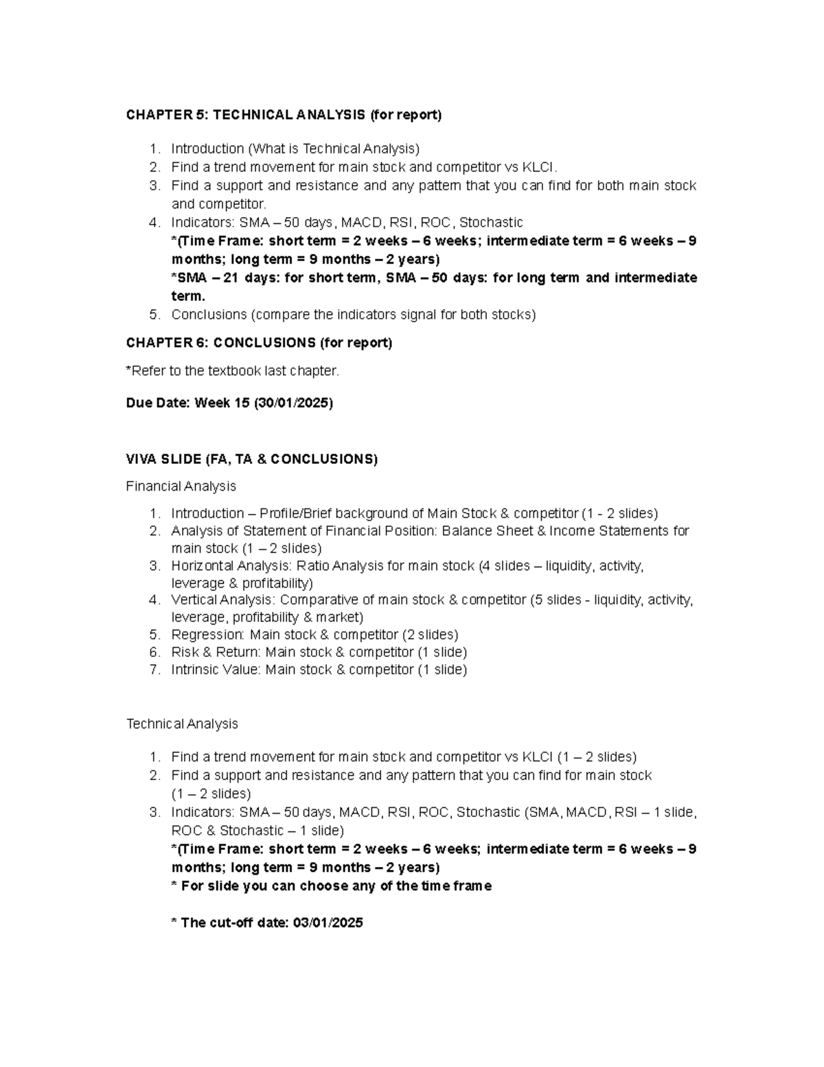 20244 FIN383 VIVA Slides: Technical Analysis & Conclusions Notes - Studocu