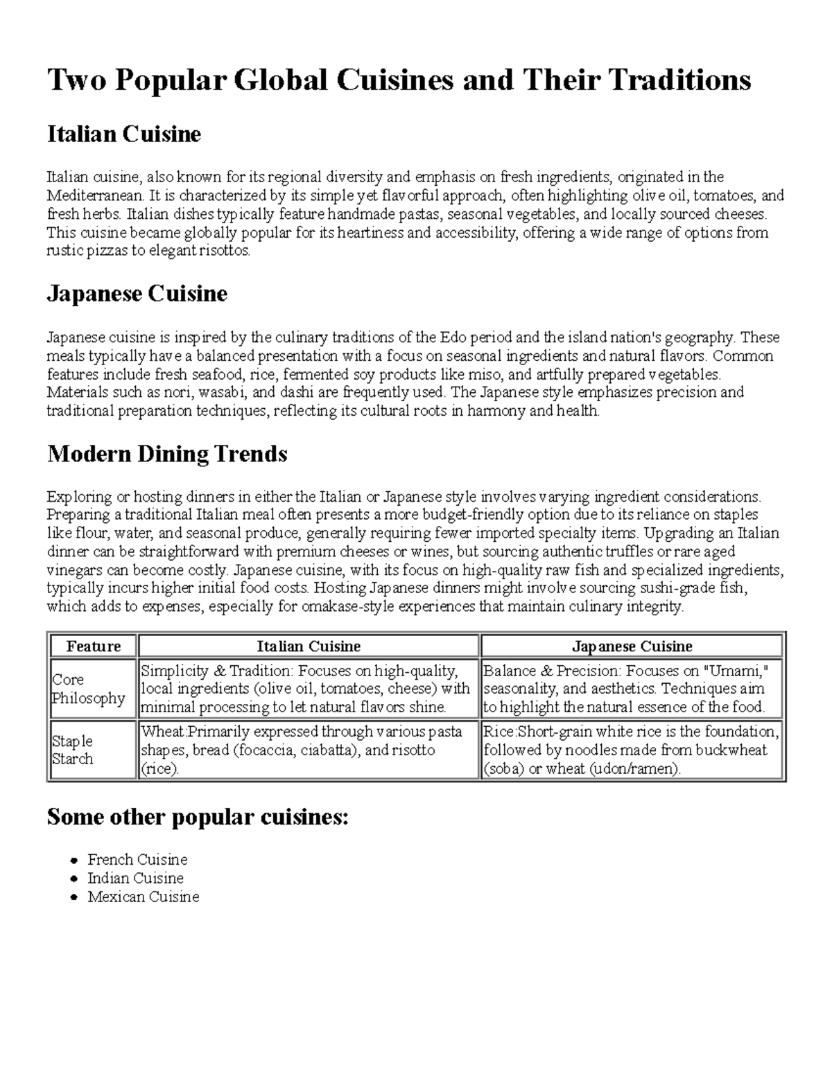 What Are Common Italian Features