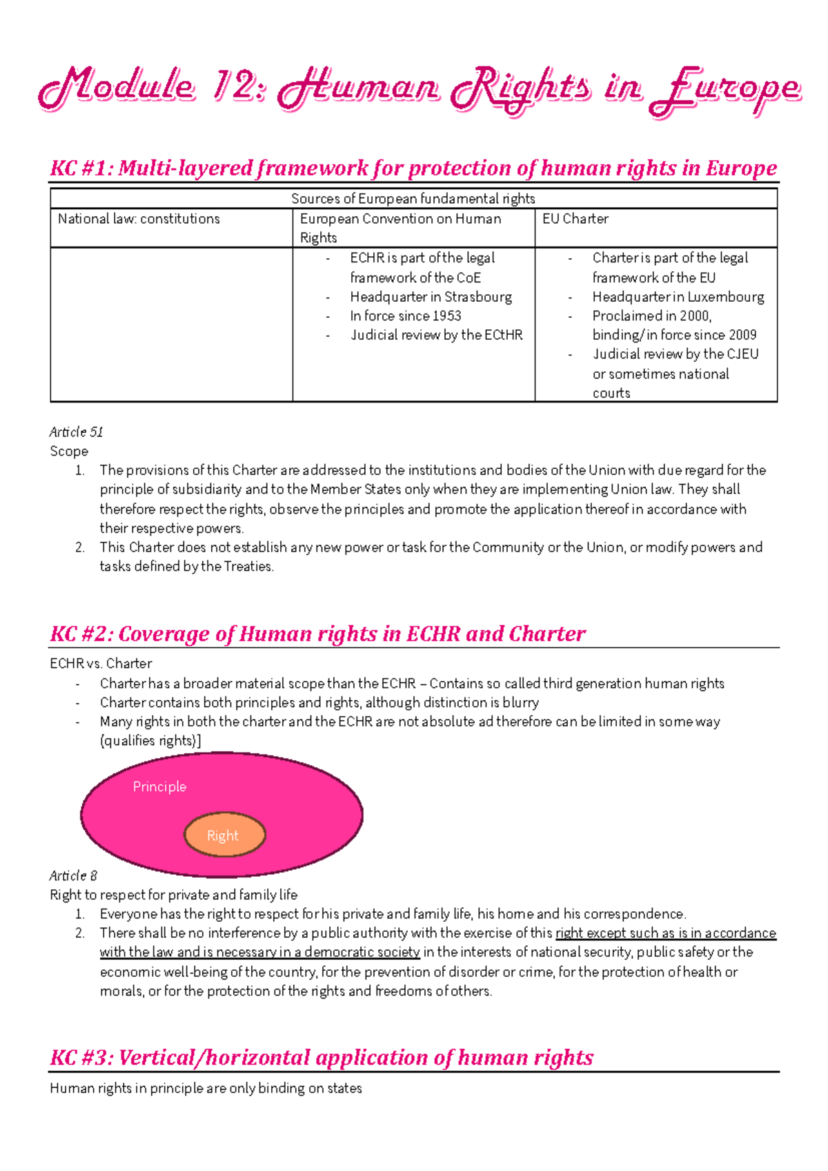Module 12: EU and Human Rights - Framework and Conflicts Analysis ...
