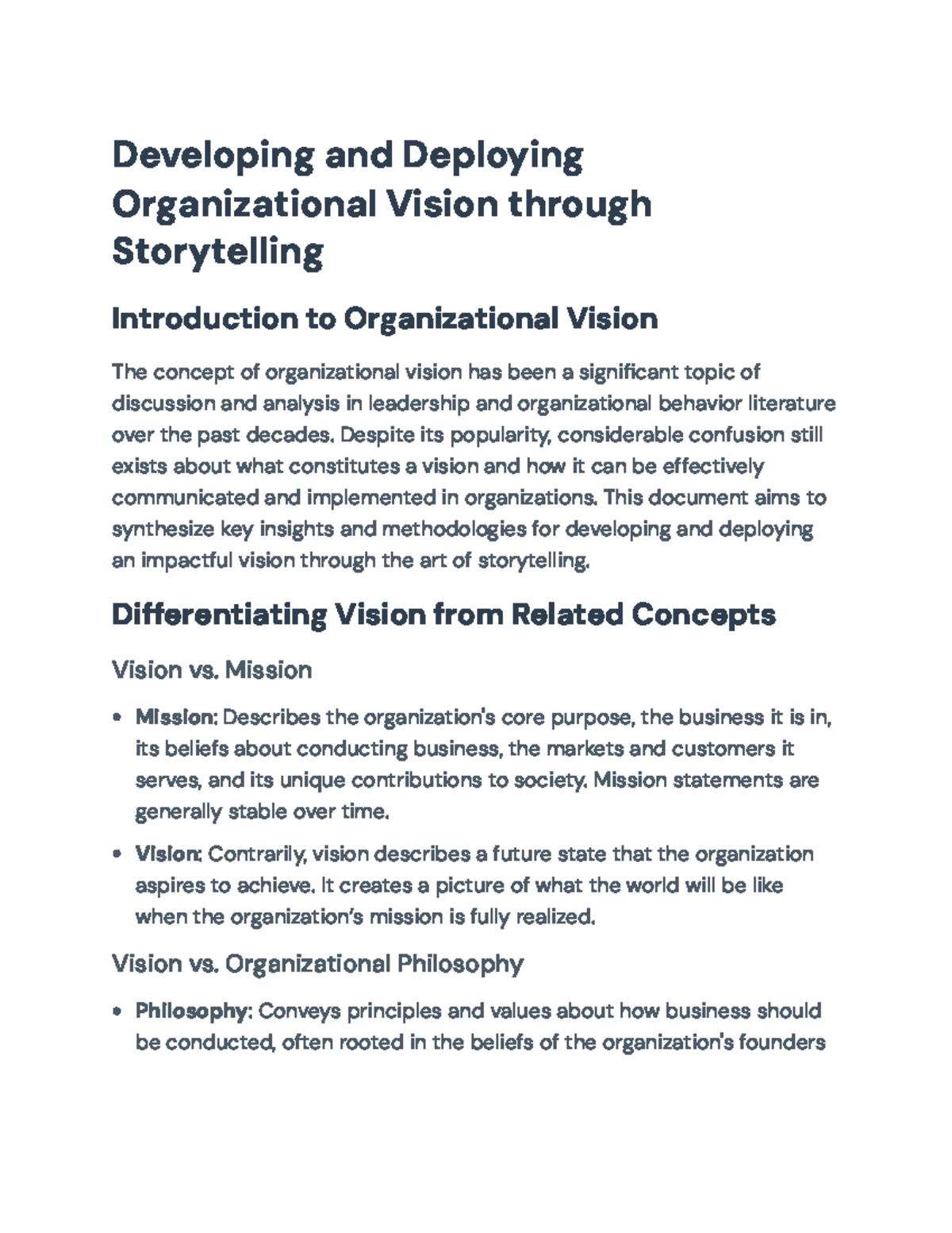 Organizational Vision Development through Storytelling Strategies ...