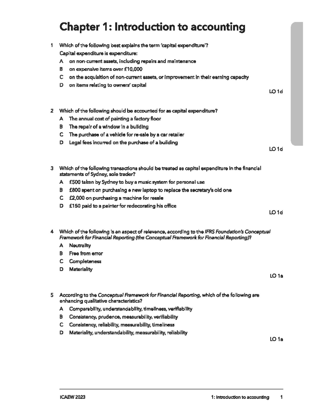 Chapter 1: Introduction to Accounting - Key Concepts and Principles ...