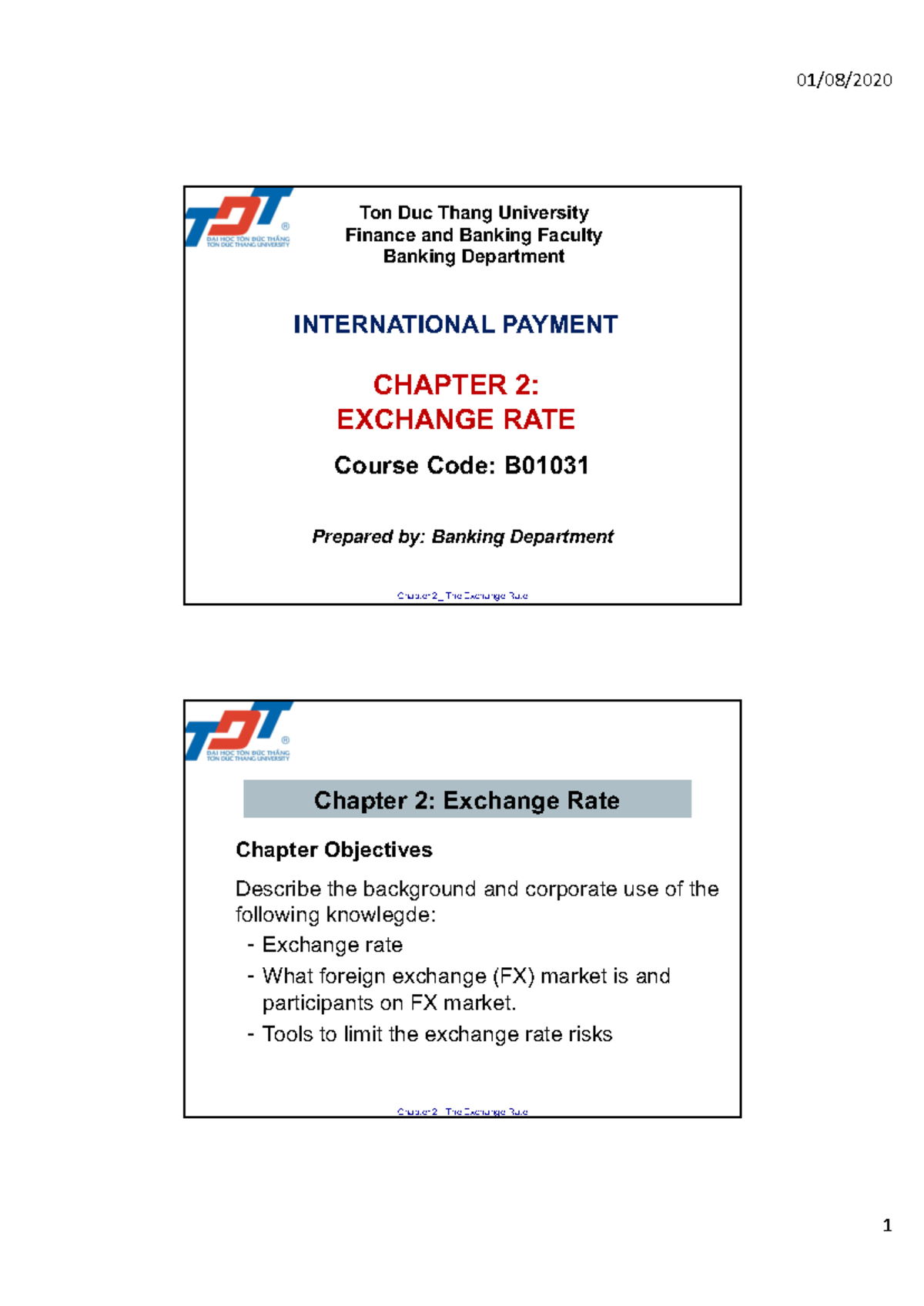 Chapter 2 240322 004822 - Chapter 2_ The Exchange Rate Ton Duc Thang ...
