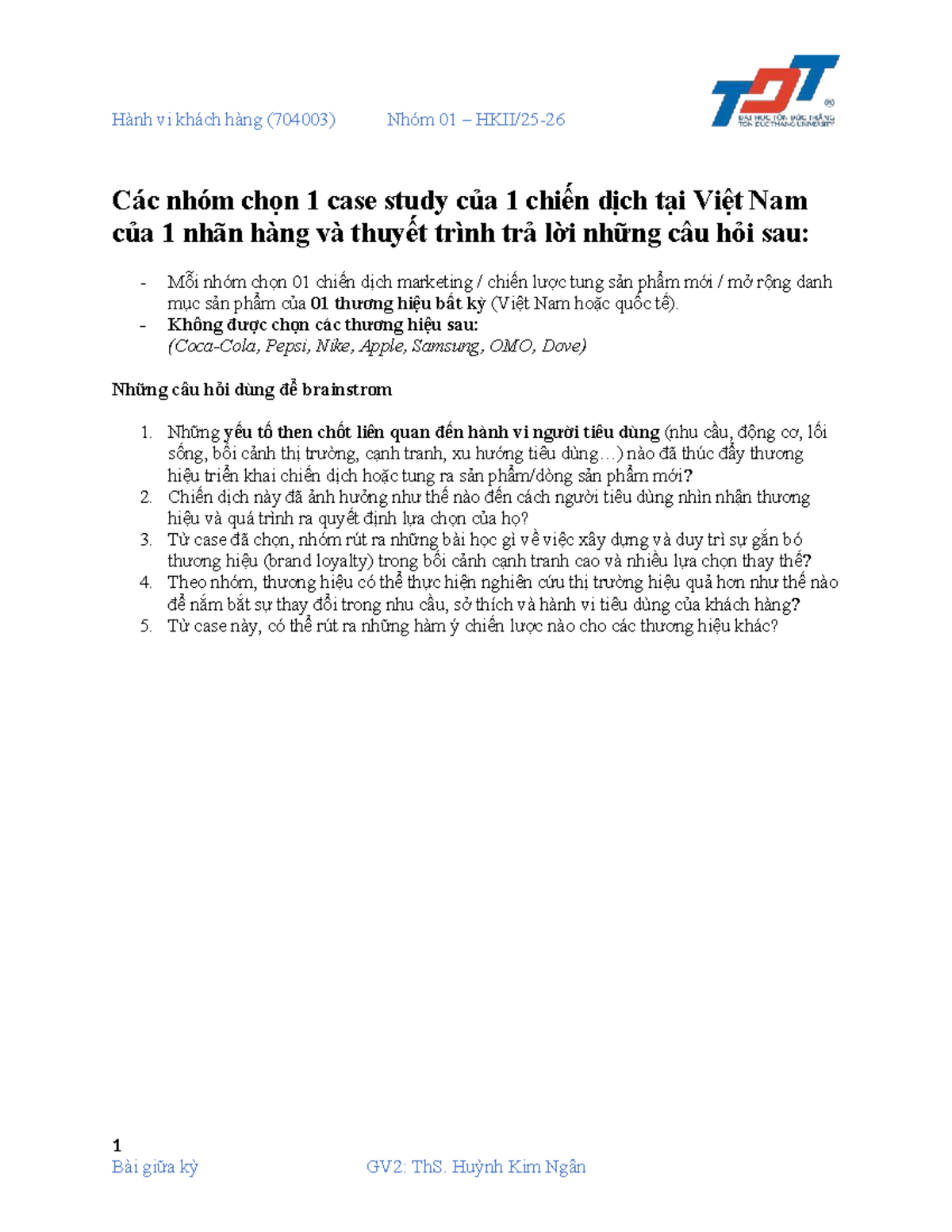 N01 - HVKH - Case Study Midterm on Consumer Behavior (704003) - Studocu