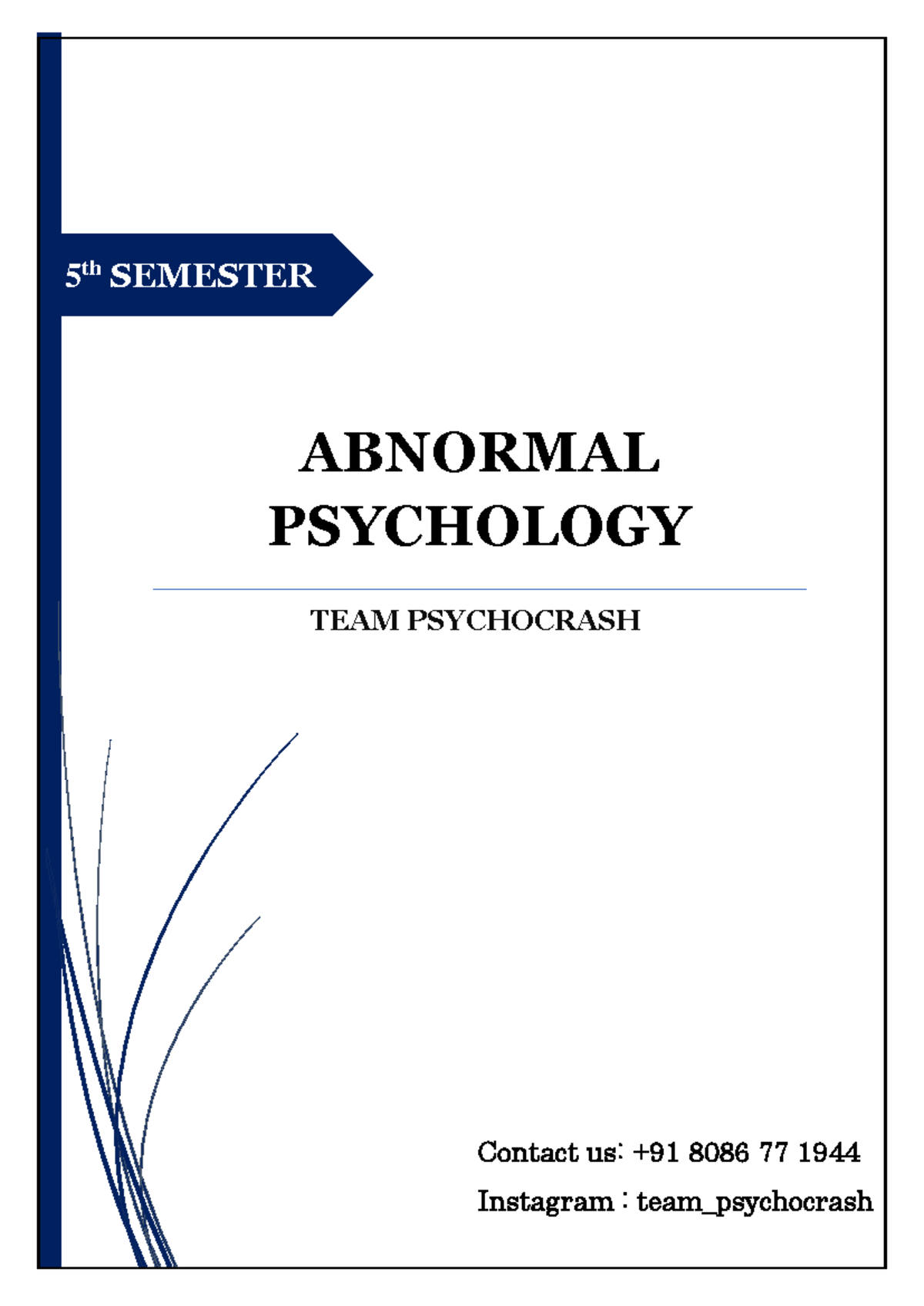 Abnormal Psychology Overview for PSY 5th Sem Final Exam - Document Preview