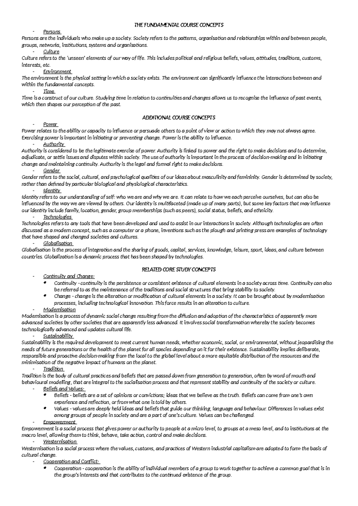 SOCIETY AND CULTURE Study Notes: Key Concepts Overview - Studocu