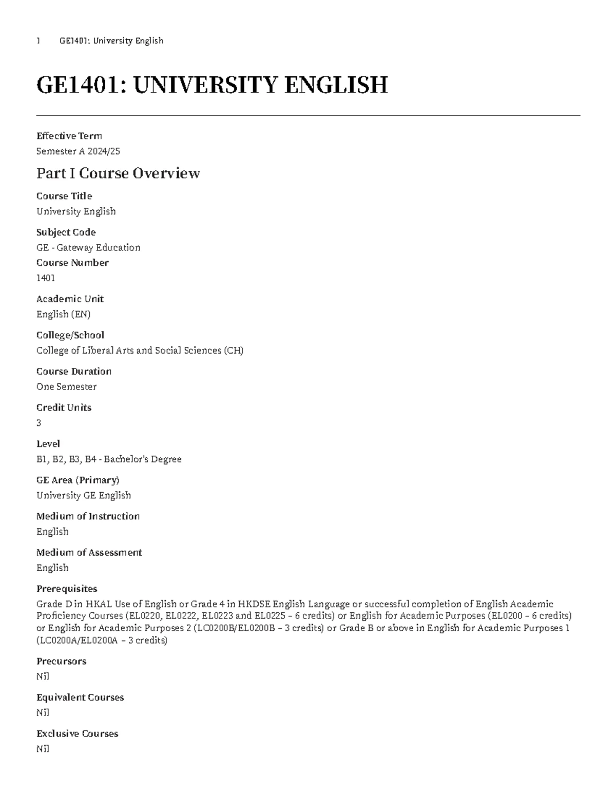 EN1002 Course Syllabus: English Enhancement for Degree Students - Studocu