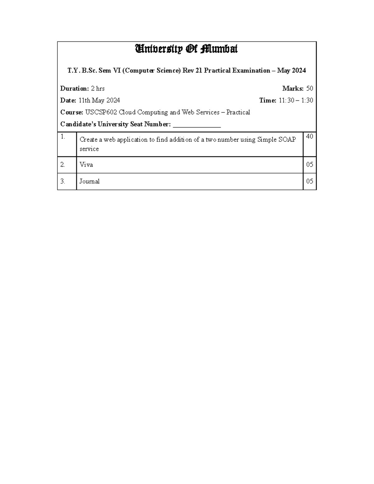 USCSP602 Cloud Computing & Web Services Practical Exam Notes - May 2024 ...
