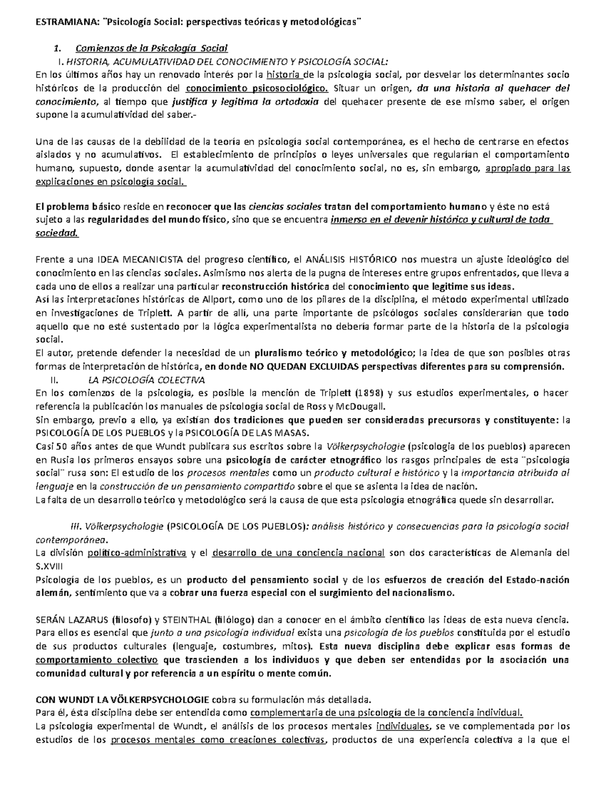 Psicología Social ESTRAM: Perspectivas Teóricas y Metodológicas - Document Preview